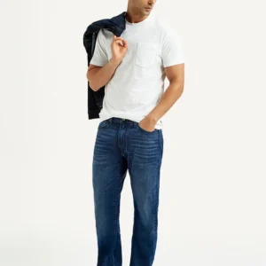 Men's 513 Blue Slim Straight Fit Mid Rise Jeans