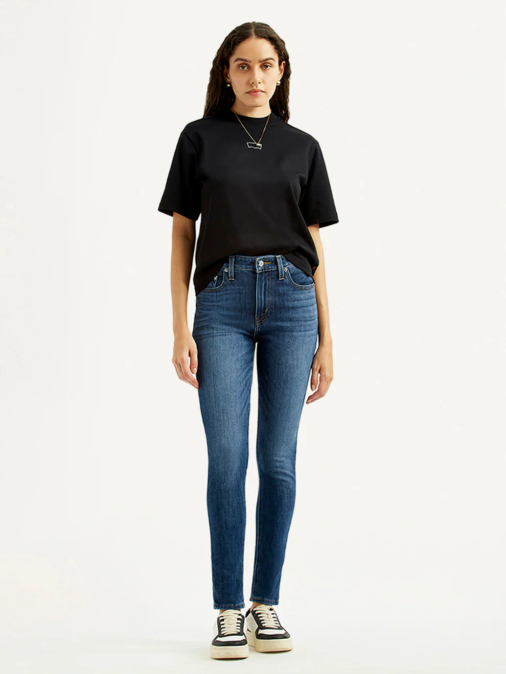 Women's Dark Indigo Skinny Fit High Rise Jeans