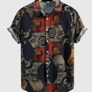 Men Regular Fit Spread Collar Shirt